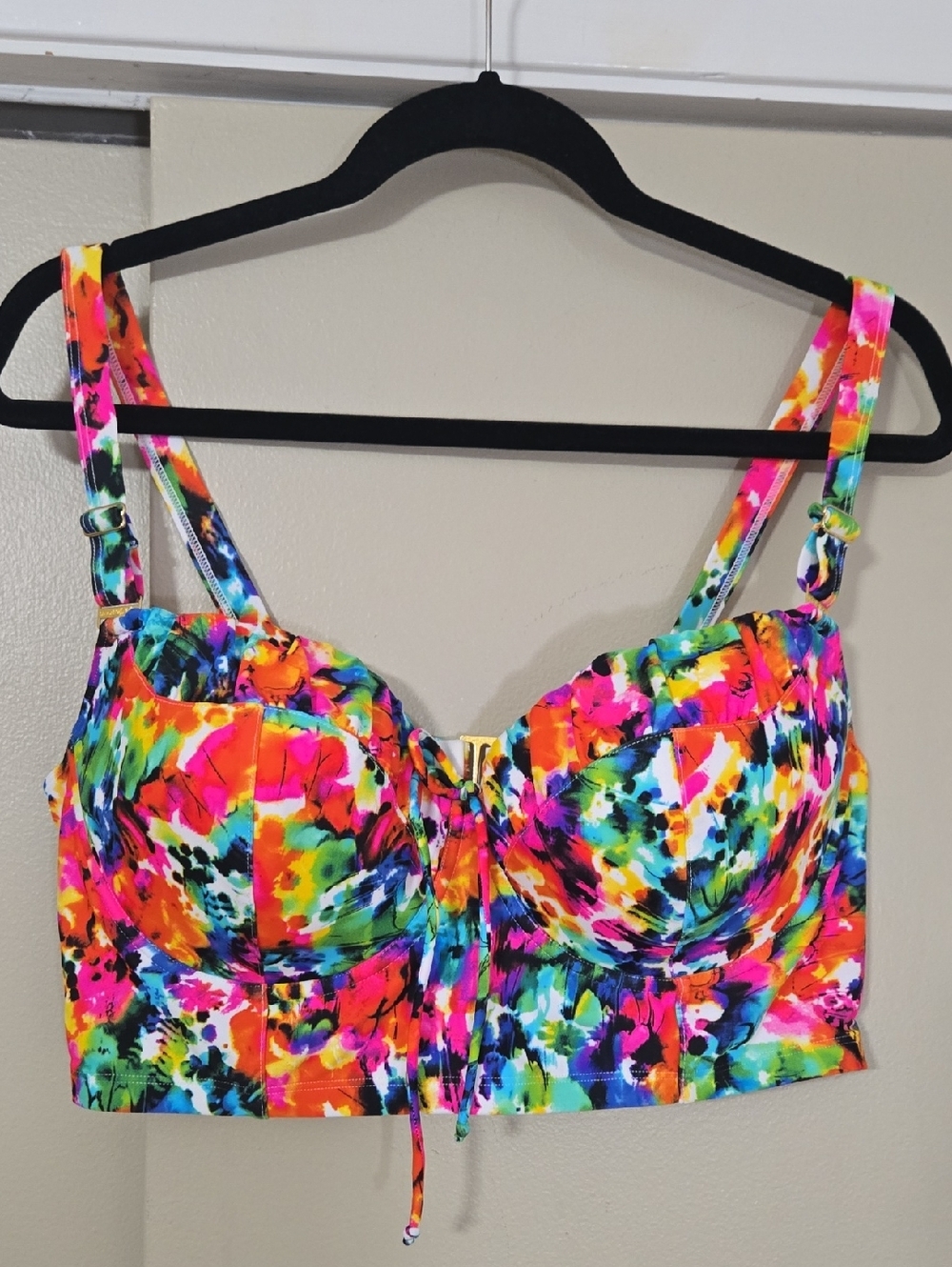 Smart & Sexy Neon Floral Bustier Swim Top 40D